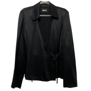 Reformation silk wrap blouse